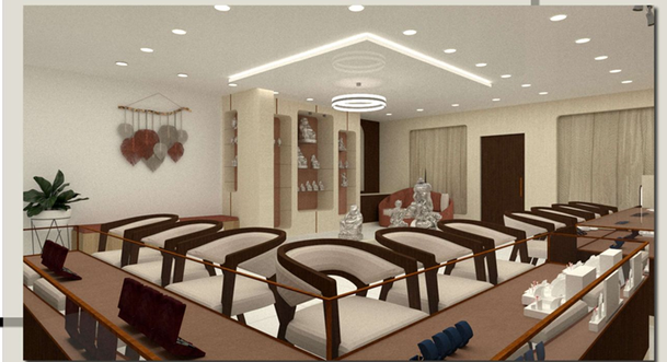Sri Vinayaga Jewellery Showroom , Coimbatore — an interior project done  by Narpavi Property Developers